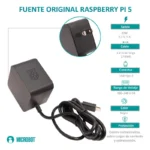 Kit Raspberry Pi 5/8Gb RAM/Fuente/Case/Ventilador/HDMI/SD 64Gb/Color Blanco