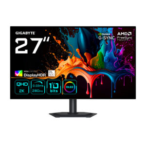 MONITOR GAMER 27" GIGABYTE MO27Q28G/OLED/PANTALLA PLANA/PANEL WOLED/HDMI/DP/COLOR NEGRO