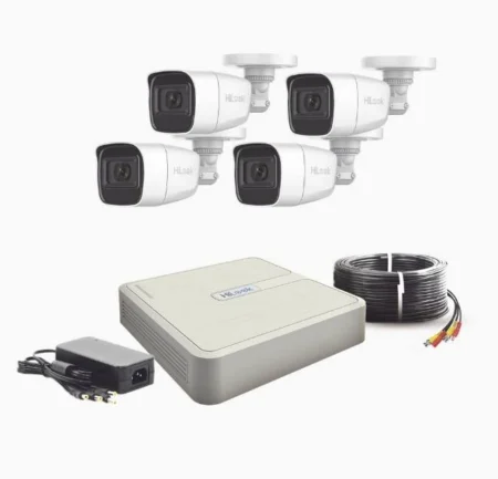 Kit Turbohd Hilook Hl1080Ps(B) 1080P Lite/Dvr 4 Canales/Audio Por Coaxitron/4 Camaras Bala De Policarbonato Con Microfono Integrado