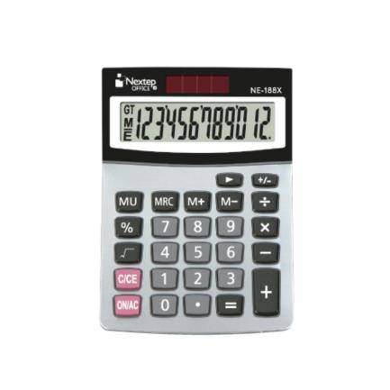 Calculadora Nextep Ne-188X De 12 Digitos/Semi Escritorio/Cubierta Metalica/Solar/Bateria