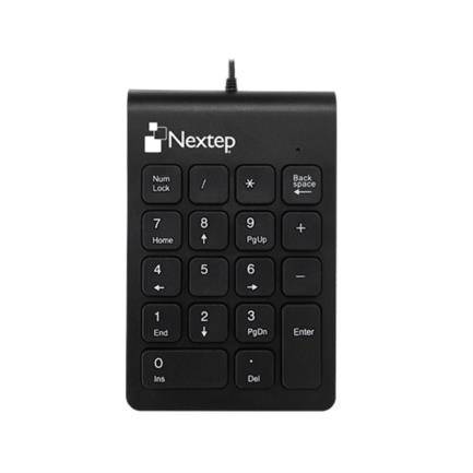 Teclado Alambrico Numerico Nextep Ne-417 Con 18 Teclas/USB/Negro
