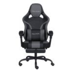 Silla Gamer Nextep Falkor/Gris-Negro/Hasta 120Kg/De Piel Sintetica/Ergonomica/Con Reposa Pies/Ne-463G