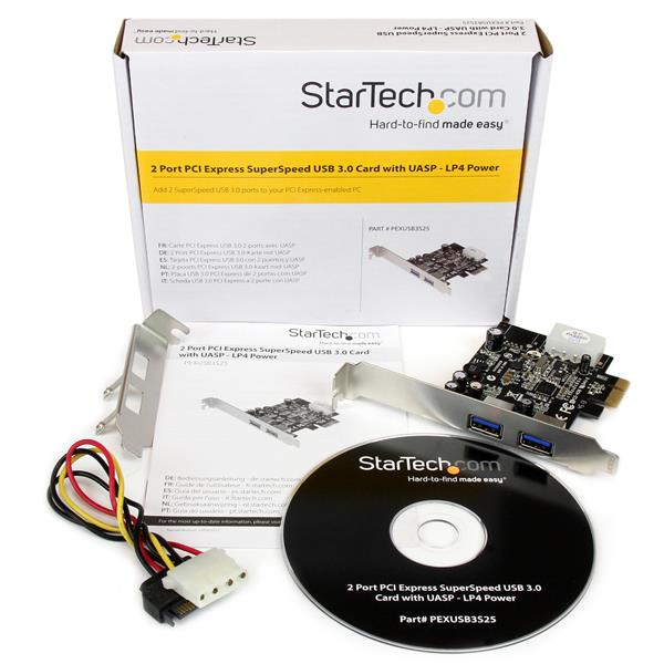 Tarjeta Adaptadora Pci-e Startech Pexusb3s25/2 Puertos Usb 3.0/con Alimentacion Molex Y Uasp