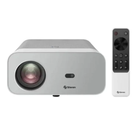 Videoproyector Multimedia Steren Pro-4000/300 Ansi Lumenes/1920X1080P Full HD/Proyeccion Hasta De 150″/Color Blanco-Naranja