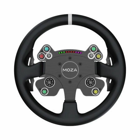 Volante De 13″ Moza Cs V2P Con Paletas Magneticas/Luces Rgb/Diseño Profesional/Rs057