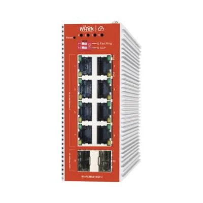 Switch L2+ Wi-Tek Wi-Pcms312Gf-Bt-I/8 Puertos PoE Af/At/Bt 100/1000 Mbps/2 Puertos Sfp Gigabit/Administrable Cloud-Web-Cli/PoE Industrial/Presupuesto PoE 460W/Protocolo Ersp
