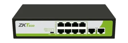 Switch Zkteco Pe082-120-C/8 Puertos Fast Ethernet PoE Af-At/2 Puertos RJ45 10/100M/No Administrable/PoE+ Hasta 30W Por Puerto/ Soporta Hasta 250M Sobre Utp Cat6/Autoadaptacion Mdi-Mdix/Proteccion Contra Descargas