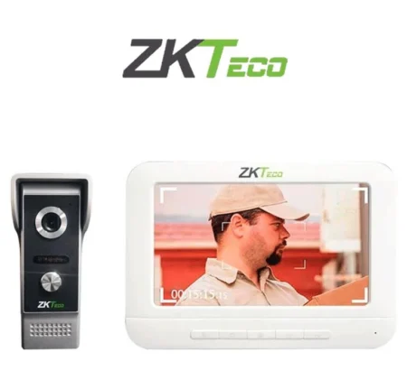 Kit De Videoportero Analogico Zkteco Vdpo3-B3 Kit/Monitor De 7″/ Frente De Calle Con Camara De 1Mp/Angulo De Vision 87°/Conexion Hasta 4 Monitores