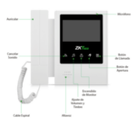 Kit De Videoportero Analogico Zkteco Vdpo4-B4 Kit/Monitor De 4.3"/ Frente De Calle Con Camara De 1Mp/Angulo De Vision 80°/Conexion Hasta 4 Monitores