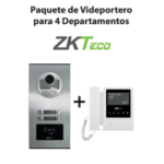 Paquete De Videoportero Zkteco Ve04A01Paq4P/Para 4 Departamentos Ve04A01/1 Monitor Vdpib4 De 4.3"