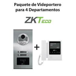 Paquete De Videoportero Zkteco Ve04A01Paq4P/Para 4 Departamentos Ve04A01/1 Monitor Vdpib4 De 4.3″