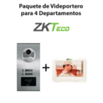 Paquete De Videoportero Zkteco Ve04A01Paq7P/Para 4 Departamentos Ve04A01/1 Monitor Vdpib3 De 7"