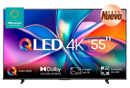 Televisor Hisense 55Qd65Qv – 55 Pulgadas, QLED, Quantum Dot, 4K UHD, 3840 X 2160 Pixeles, Vidaa Smart Tv
