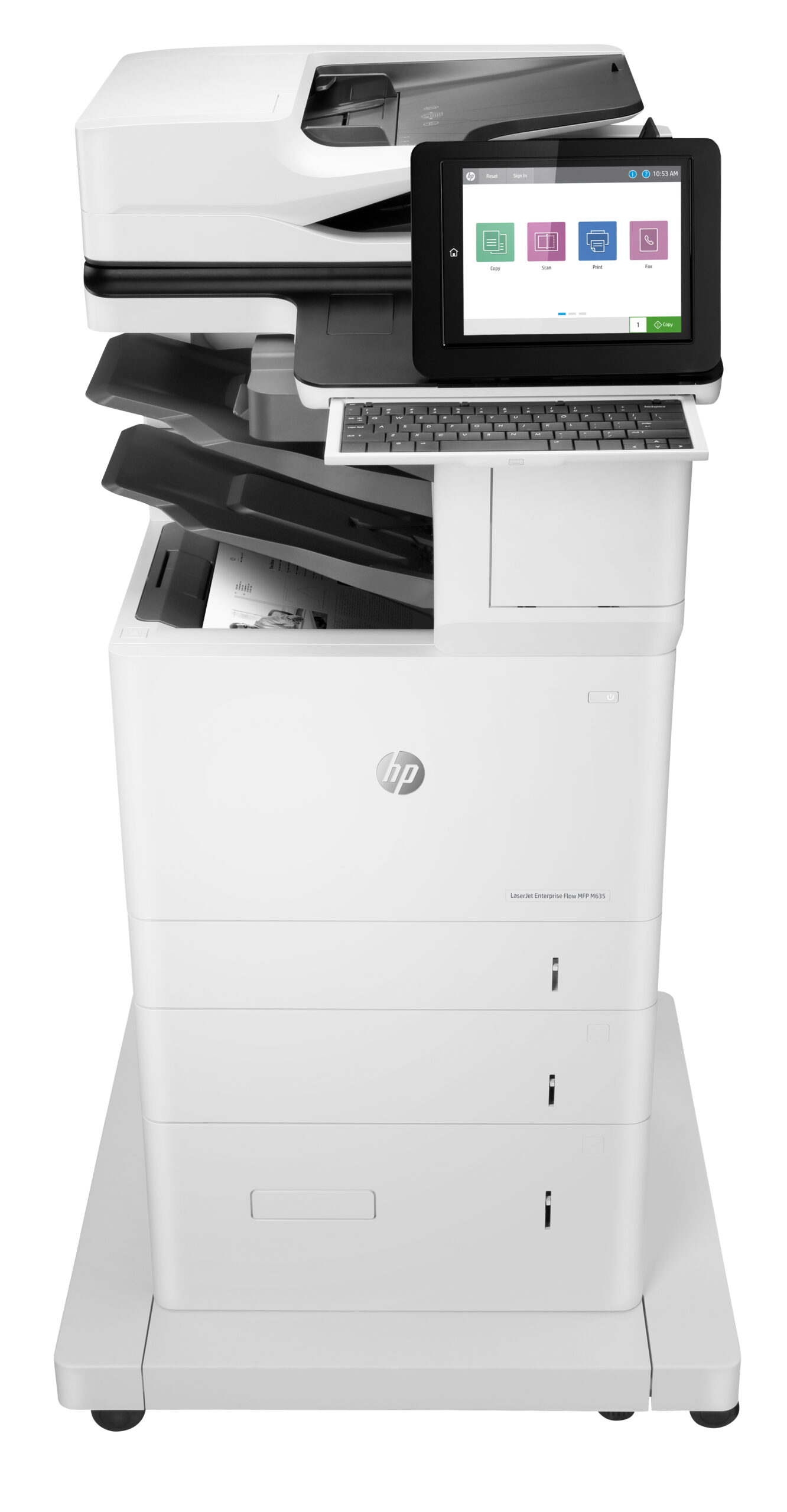 HP LaserJet Enterprise Flow LaserJet Enterprise M635z Multifunction Blanco y negro Impresora, Ethernet solamente; Copiadora, escáner