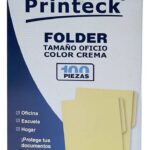 Folder Printeck Oficio Color Crema C/100 8-041-1 Dimensiones 24.2 Cm De Largo Y 36.2 Cm De Ancho 4.5 De Lomo Capacidad De 50 Hojas