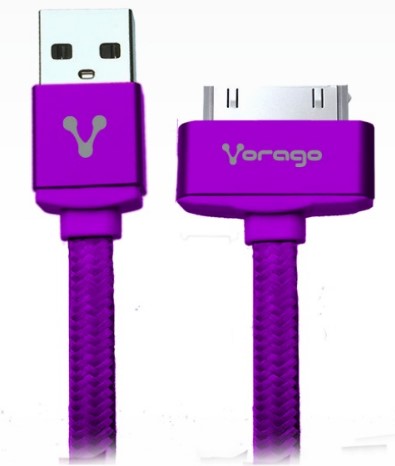 Cable Vorago Cab-118 USB-Apple Dock 1 Metro Morado Bolsa
