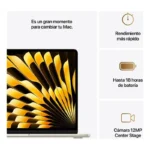 Apple Macbook Air Apple M M4 Computadora Portátil 34.5 Cm (13.6") 24 Gb 512 Gb SSD Wi-Fi 6E (802.11Ax) Macos Sequoia Beige