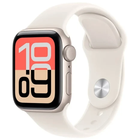 Apple Watch SE GPS 40mm Starlight Aluminium Case with Starlight Sport Band – S/M