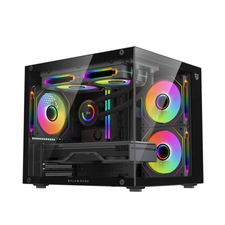 Gabinete Balam Rush Tank Glow Plus 3700/Mini Torre/Con Ventana/Sin Fuente/USB 2.0/3.0/3 Ventiladores Instalados/Argb/Negro/Micro-ATX/Br-943864