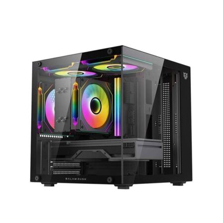 Gabinete Balam Rush Tank Glow Mini 3500/Mini-Tower/Con Ventana/Sin Fuente/USB 2.0/3.0/3 Ventiladores Instalados/Argb/Negro/Micro-ATX/Br-943871