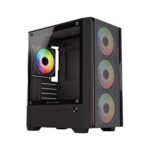 Gabinete Balam Rush Nitrox Edge Pro Aircool 4900C/Mini Torre/Ventana Cristal Templado/Fuente ATX/4 Ventiladores Argb/Color Negro/Micro ATX/Mini Itx/Br-943895