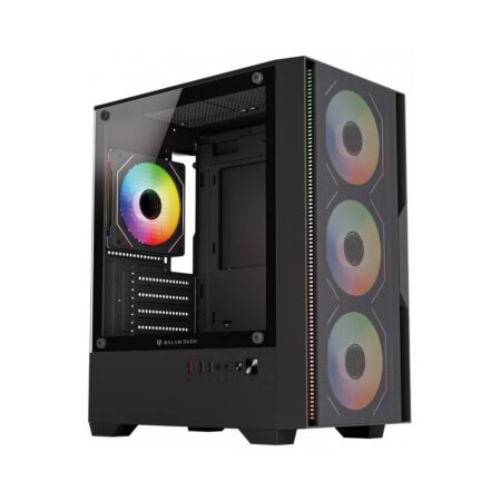 Gabinete Balam Rush Nitrox Edge Pro Aircool 4900C/Mini Torre/Ventana Cristal Templado/Fuente ATX/4 Ventiladores Argb/Color Negro/Micro ATX/Mini Itx/Br-943895