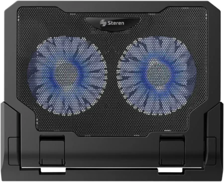 Base Enfriadora Para Laptop 17″ Steren 2 Ventiladores/5 Posiciones/Negro/Com-098
