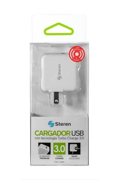 Cargador Steren Eli-722 Quick Charge 3.0/1Puerto D/Casa