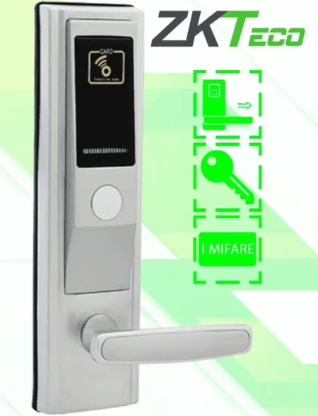 Cerradura Derecha Para Hotel Zkteco Lh3600R Con Tecnologia Mifare 13.56Mhz/Compatible Con Puertas De 35-55Mm De Grosor/Estandar Americano/Con 5 Pestillos De Seguridad