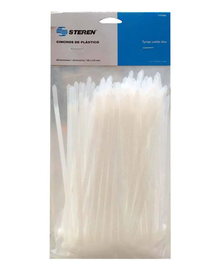 100 Piezas Cincho De Nylon Steren Ty26Bl 4.8Mmx28Cm/Blanco