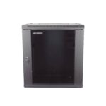 Gabinete Para Montaje En Pared - Piso Hikvision Ds-Xs6412-S/B Con Puerta De Cristal Templado/Cuerpo Fijo/12 Unidades De Rack/19"/Fabricado En Acero/Negro