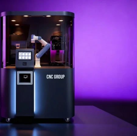 Robot Para Barra De Cafe Dobot Cofffee/Tiempo De Produccion 45-90 Segundos/Pantalla Tactil 10.1″/Metodo De Pago Por Escaneo/Auto-Limpieza/Operacion 24 Hrs/100-150 Bebidas