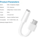 USB-C To 3.5 Mm Headphone Adapter-Ame