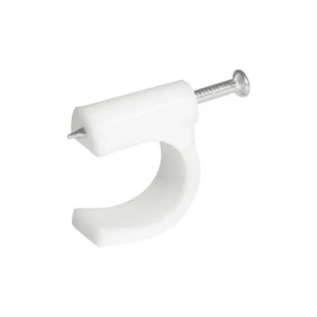 Bolsa C/20 Piezas De Grapas Surtek Grac8 Para Cable Coaxial 8Mm Color Blanco