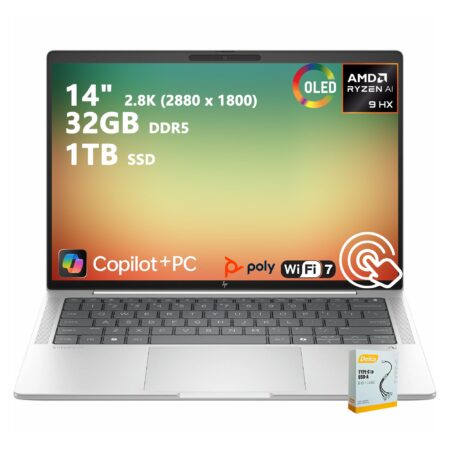 HP Elitebook X G1A AMD Ryzen Ai 9 375 Computadora Portátil 35.6 Cm (14″) Pantalla Táctil 2.8K 32 Gb Lpddr5X-Sdram 1 Tb SSD Wi-Fi 7 (802.11Be) Windows 11 Pro Plata