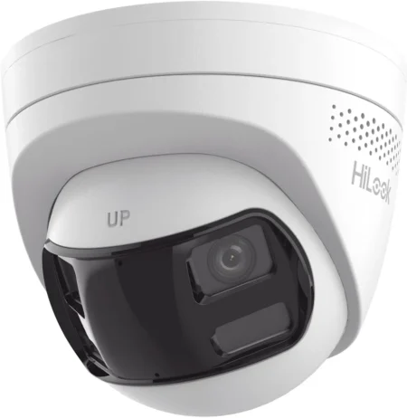Camara Turret IP Hikvision Ipc-T260Had-Luf/Sl De 6Mpx/Lente 2.8Mm/Imagen Panoramica 180°/PoE/Microfono Y Bocina Integrado/Exterior IP67/Audio Bidireccional/Alarma Visual Y Auditiva Integrada/Smart Supplement Light/MicroSD 512Gb