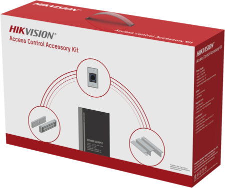 Kit De Accesorios Para Control De Acceso Hikvision Ds-Kas-7M01/Fuente 12Vcd/2A/Boton De Salida/Chapa Magnetica 600Lbs/Para Instalacion De Control De Acceso Autonomo