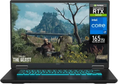 Laptop Gigabyte Gaming A16 16″ Wuxga/Ci7-13620H/16Gb/512Gb SSD/Geforce Rtx 5050 Gddr7 8Gb/Win 11 Home/Español/Negro/Cthi3La893Sh