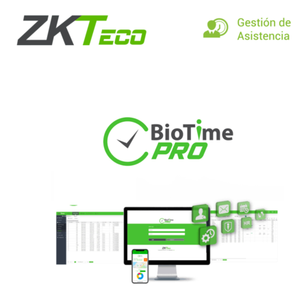Licencia De Control De Acceso Zkteco Zkbtpro-P5 Biotime Pro Ara 5 Equipos De Asistencia Con Tecnologia Adms G1 G3 Horus Series Y Con Speedface Y Proface Series/500 Empleados
