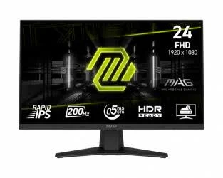 Monitor 24" Msi Mag 244f/lcd/ips/hdmi/dp/1920x1080/fhd/1080p/200hz/0.5ms/negro