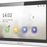 Monitor IP WiFi Touch Screen 7" Para Videoportero IP Hikvision Ds-Kh6350-Wte1/1024X600 Pixeles/Video En Vivo/PoE Estandar/Apertura Remota/Llamada Entre Monitores/Audio Bidireccional/Borde Slim