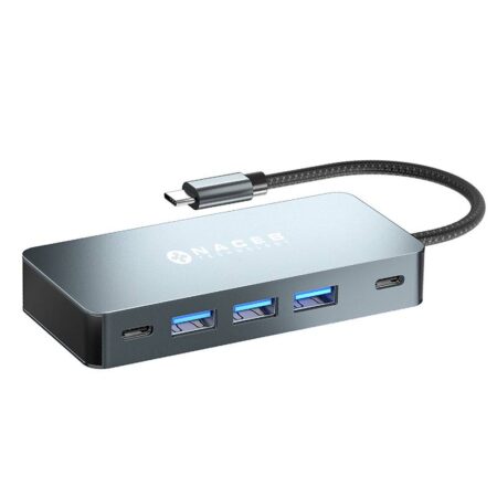 Naceb Adaptador USB-C 7 En 1 Dual HDMI 4K+USB-C+Pd100W+3Usb3.0 Na-0147