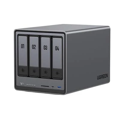 Servidor NAS Ugreen Nasync Dxp4800 4 Bahias (SATA) Hasta 96Tb/8Gb DDR5 (Exp. A 16Gb)/Intel N100 12Th Gen Intel Quad Core/2.5Gb Dual Ethernet/HDMI 4K/2Xusb2.0/1Xusb 3.2Gen/USB 3.2Gen2/USB-C 3.2Gen2/SD/25371B