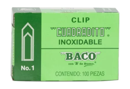 Paquete C/10 Cajas Clip Baco Cl009 1 Niquelado C/100 Clips C/U