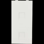 Placa Plana De Voz Y Datos Con Guardapolvo Para 2 RJ45 Simon Sm-Fp-2-Key/2 Puertos Para Jacks Keystone/Compatible Con Cajas De Pavimento Sm-Cpav-2 Y Sm-Cpav-4/Modelo S76B/9/Color Blanco