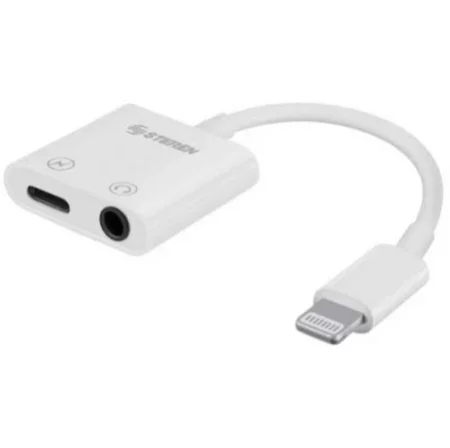 Cable Adaptador Lightning Steren Pod-457 3.5Mm/Compatible Con Dispositivos Apple/Negro