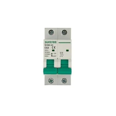 Proteccion Termica/2P/32A/Suntree Scb8-63C32/2P Corriente Alterna 400Vca/Para Aplicacion Fotovoltaica/Montaje Riel Din