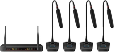 Sistema De 4 Microfonos Inalambricos Uhf Steren Mic-8040/60Hz-18Khz/Con Selector Automatico De Frecuencia/Bateria Recargable