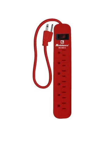 Barra Multicontacto Koblenz Ss-300-C/Supresor De Picos/300 Joules/6 Contactos/Color Rojo/00-5369-00-4