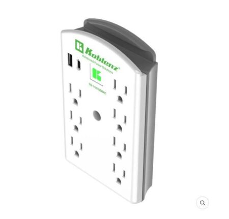 Supresor De Picos Koblenz Ss-1100 1100J/7 Contactos Aterrizados/2 LED´s/Protector Telefonico Rj-11/Color Blanco/00-5301-7/00-5360-00-3
